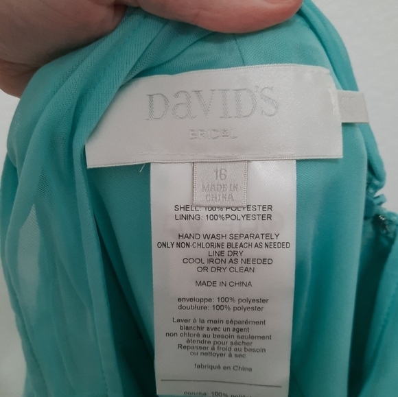 David's Bridal Spa Illusion Mesh Neckline Bridesmaids Dress 16 NWT - Picture 3 of 4